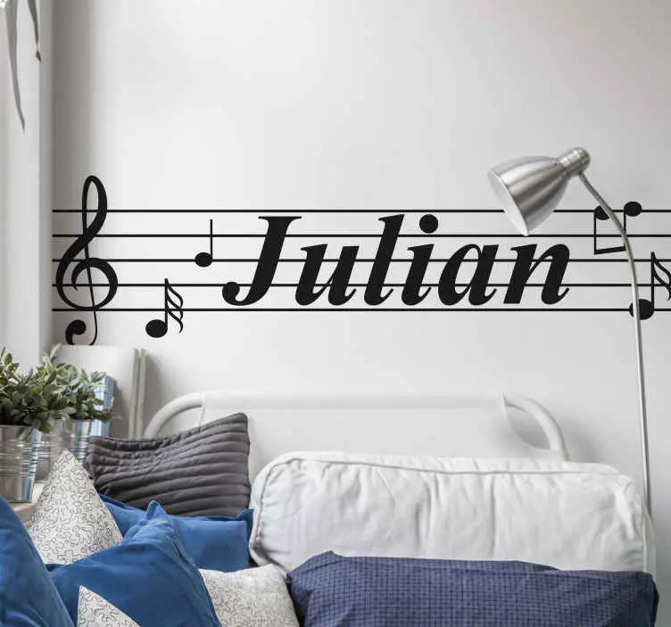 Noter med namn musikaliskt väggdekal Reapris