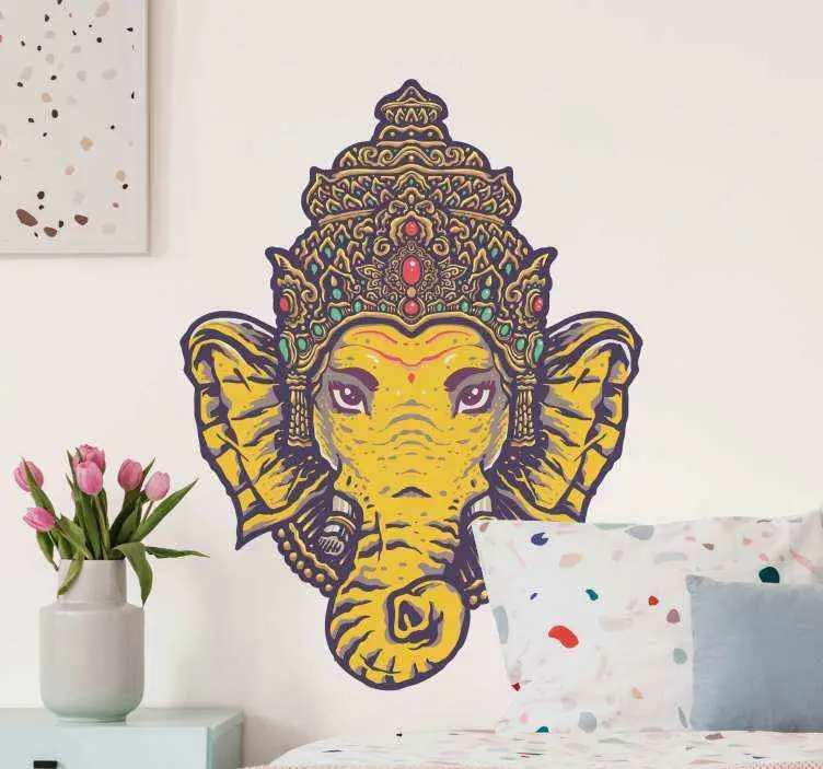 Sänkt pris Mandala stil ganesha blommigt väggdekal