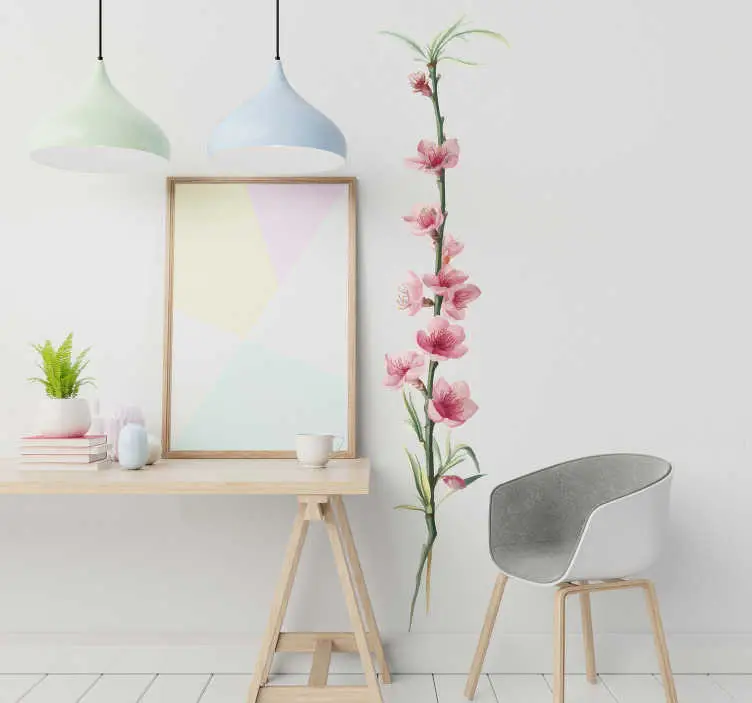 Populärt val Persika blomma gren blomma väggdekor