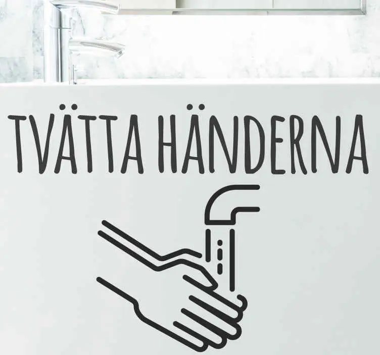 Tvätta händerna mening badrum dekal Handla nu