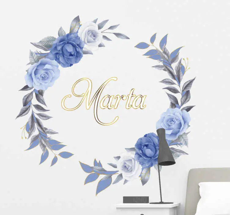 Pion namn i cirkel blomma väggdekal Populärt val