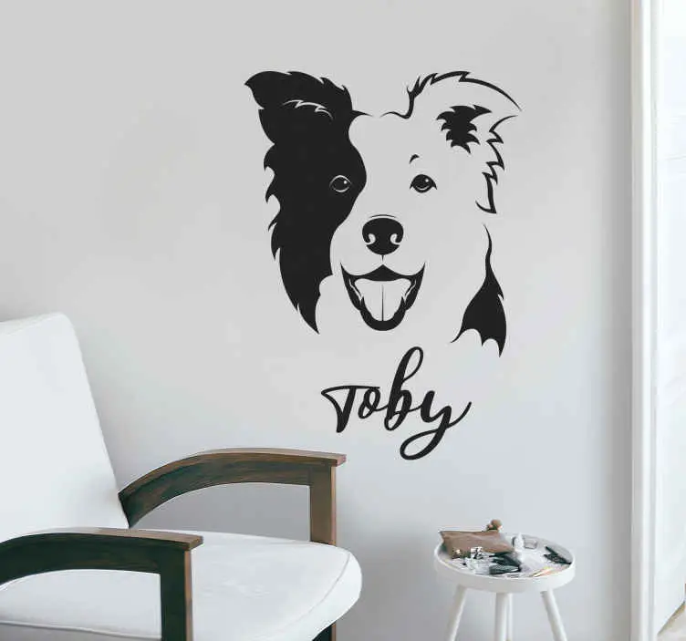 Kampanjpris Collie vita namn husdjur dekaler