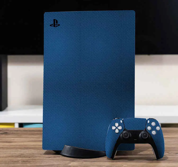 Populär Blue carbon skin playstation 5 dekal
