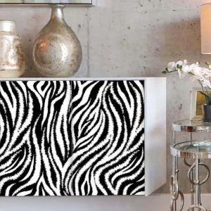 Zebra ränder mönster klistermärken til möbler Köp online