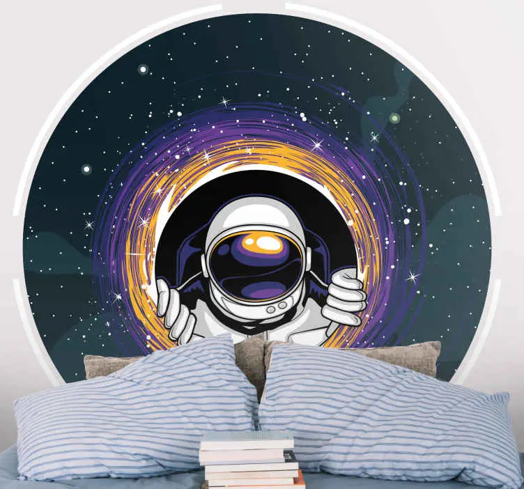 Astronauter och svarta hål tapetdekal Premium