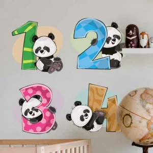 4 pandas pedagogiska klistermärke Begränsad tid