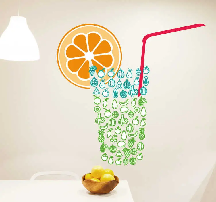 Väggdekal glas frukt orange Bästa pris