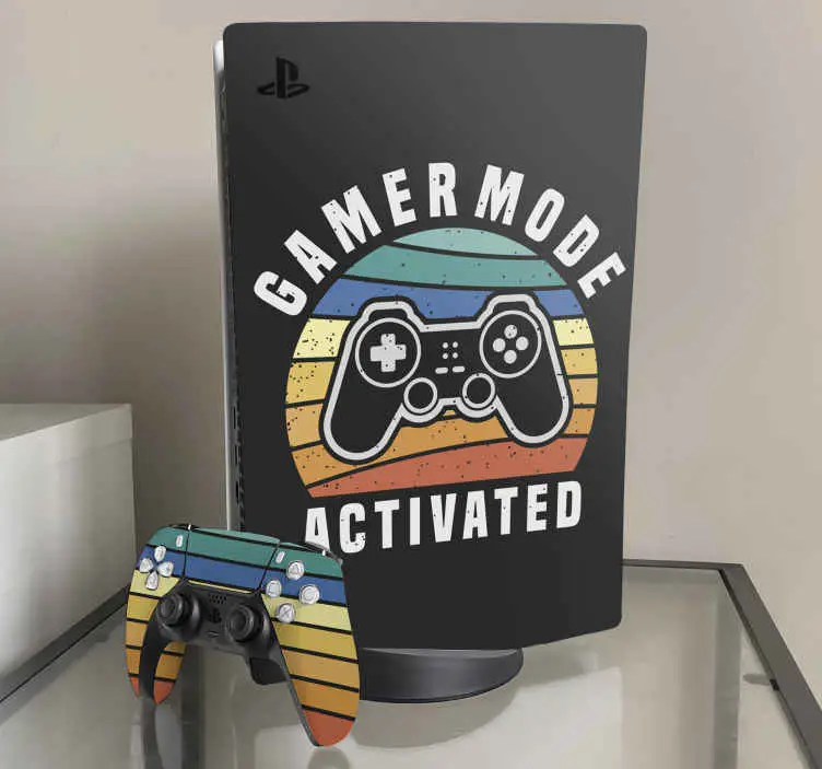 Endast denna vecka Gamer-läge aktiverat playstation 5 dekal