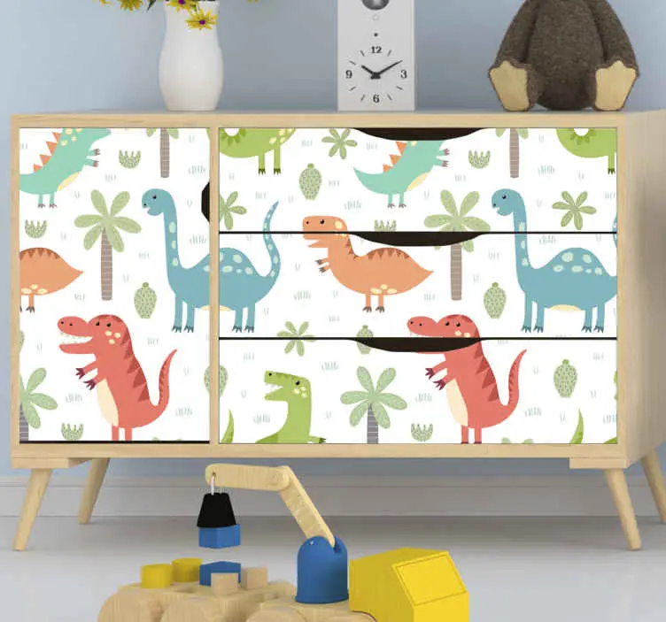 Endast idag Glada dinosaurier kallax dekaler för möbler