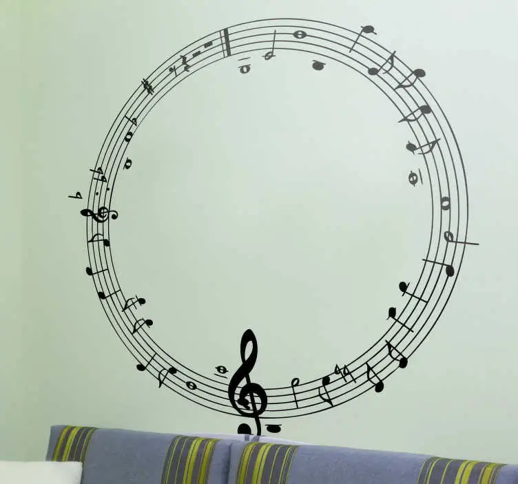 Musiknoter cirkel dekorativa dekaler Lågt pris
