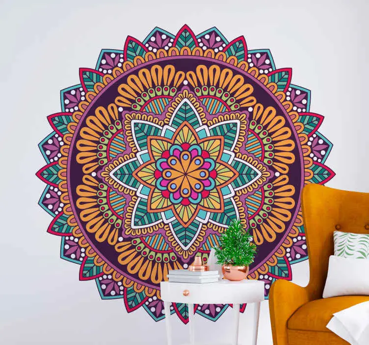 Nyhet Mandala full av färger abstrakt dekal
