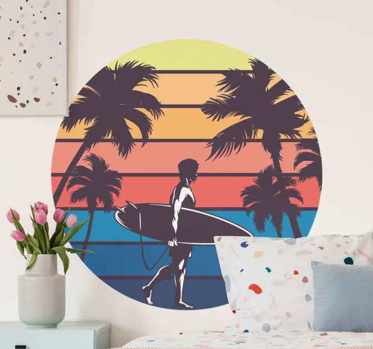 Sänkt pris Hawaii surfing retro väggdekaler