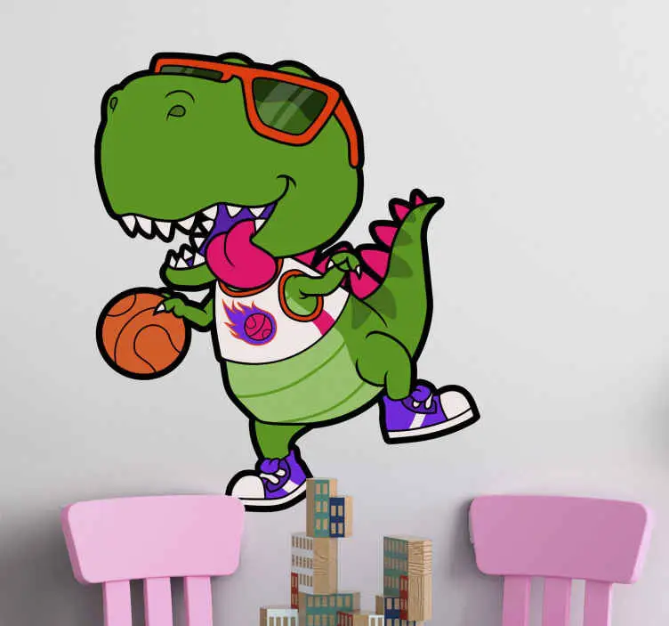 Dinosaurie basketare drake väggdekal Premium