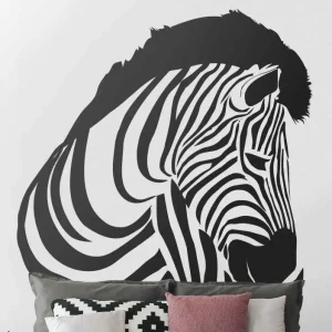 Zebra silhuett porträtt Väggklistermärken djur Snabb frakt