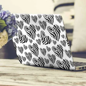 Zebra djur tryck hjärta laptop klistermärken Sänkt pris