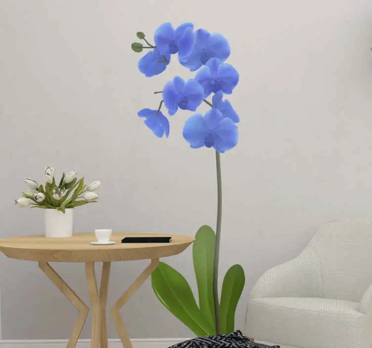Blå orkidéblomma väggdekor Begränsad tid