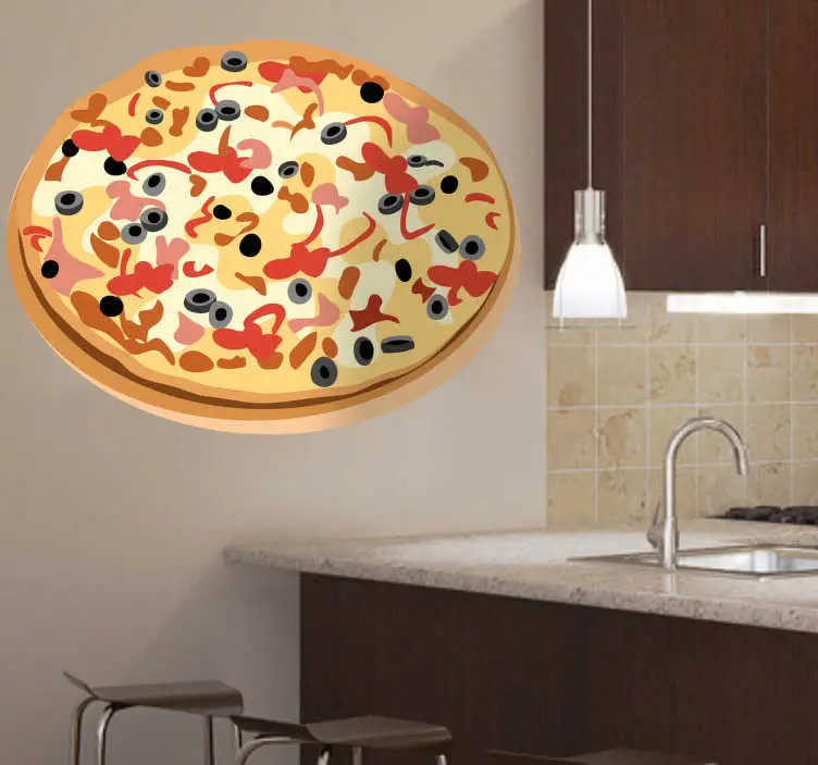 Premium Olivkött pizza dekal