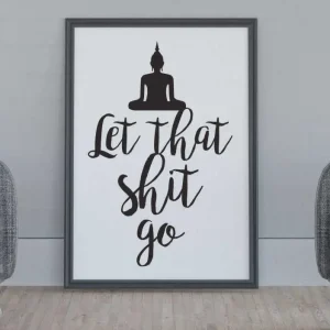 Yoga fras låt det skit motiverande vägg klistermärke Köp online