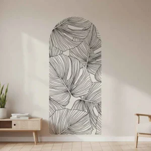 Abstract båge med blad wallsticker Reapris