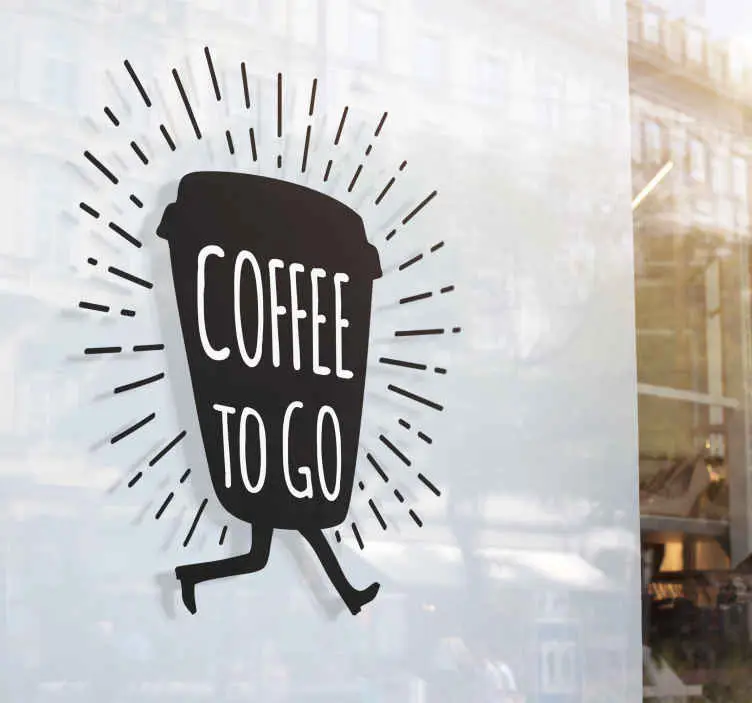 Fynd Kaffe gå konst komposition fönster dekal