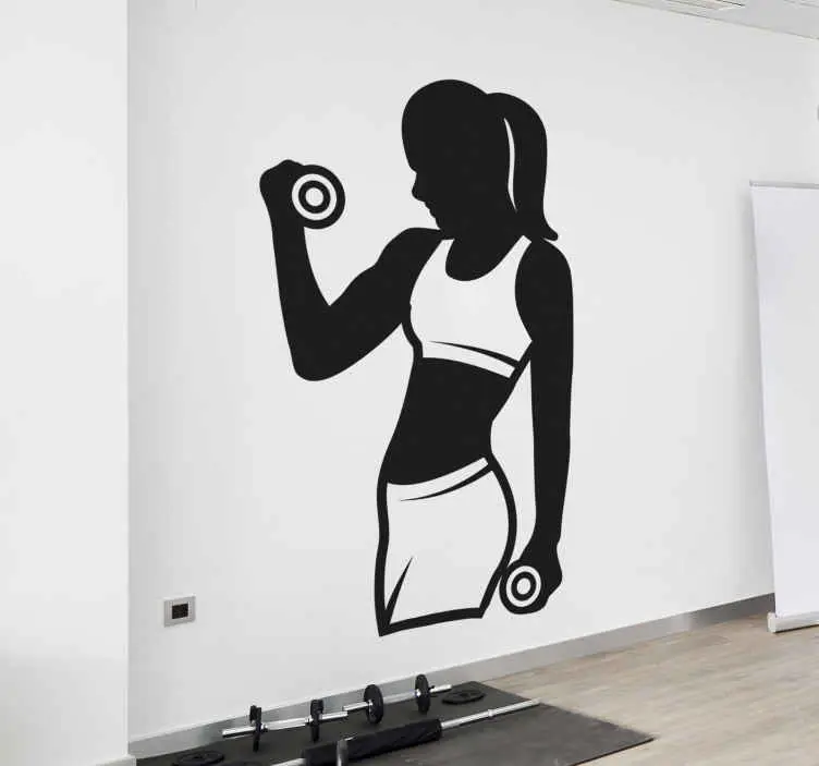 Gym kvinna arbetar ut väggdekor Sista chansen