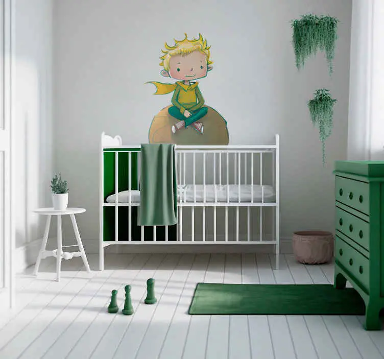 Barn sitter planet tecknad väggdekal Bästa pris