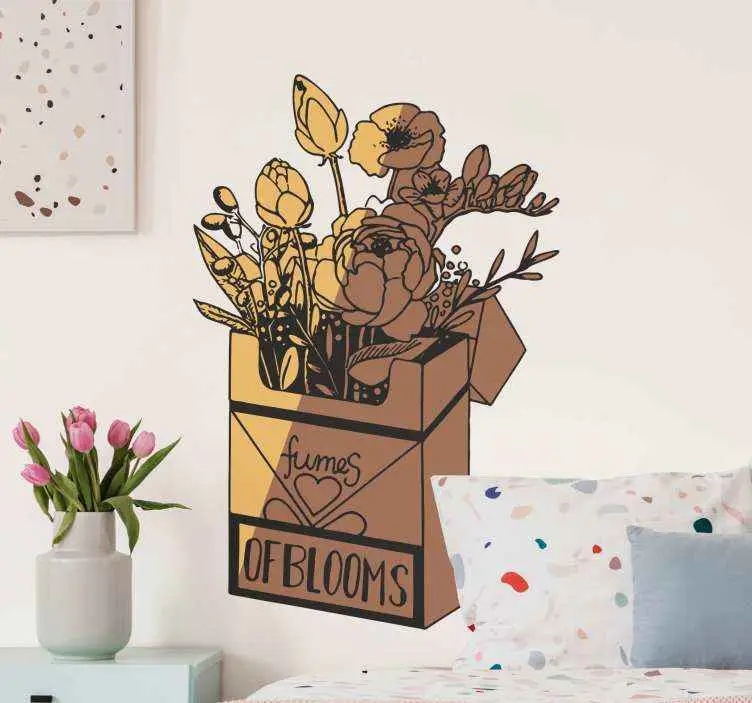 Nyhet Rök av blommor retro väggdekaler