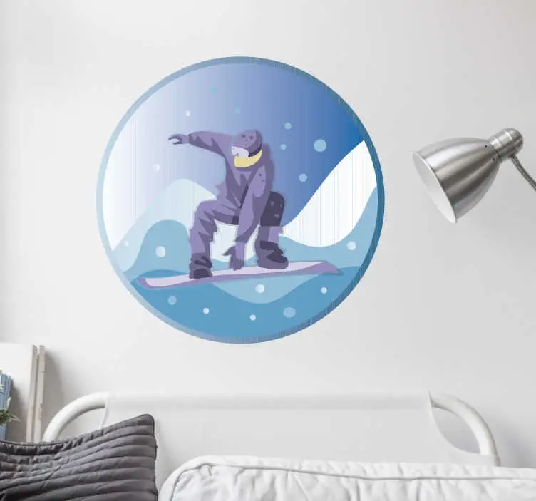 Fynd Snowboard i en cirkelväggdekor