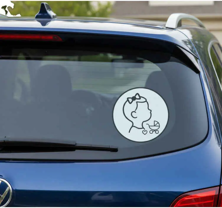Premium Bildekaler minimalistisk babyflicka