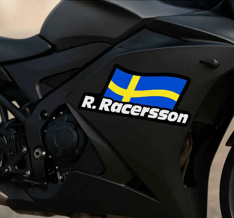 Dekaler motorcykel svensk flagga ryttaridentitet Populärt val