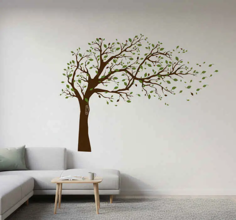Bästa pris Spring blåsigt träd wallsticker