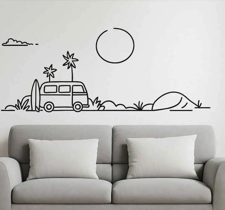 Beställ idag Ocean surfing landscape wallsticker