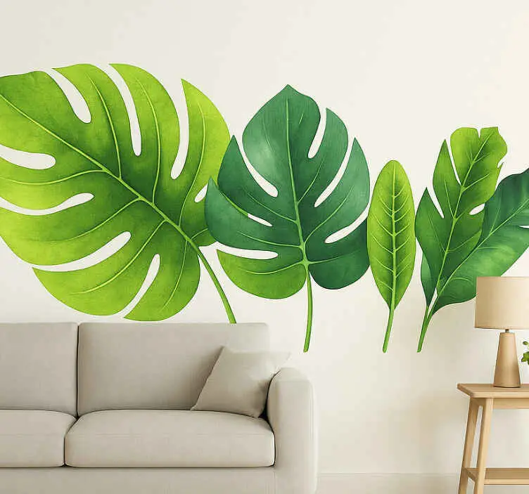 Lågt pris Tropical palm leaves wallsticker