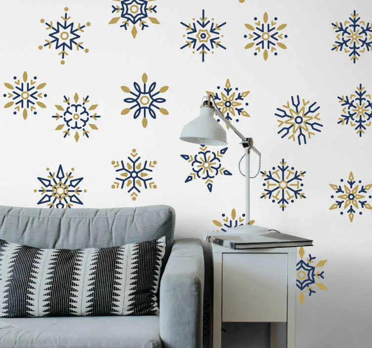Premium 25 unika snöflingor jul väggdekal