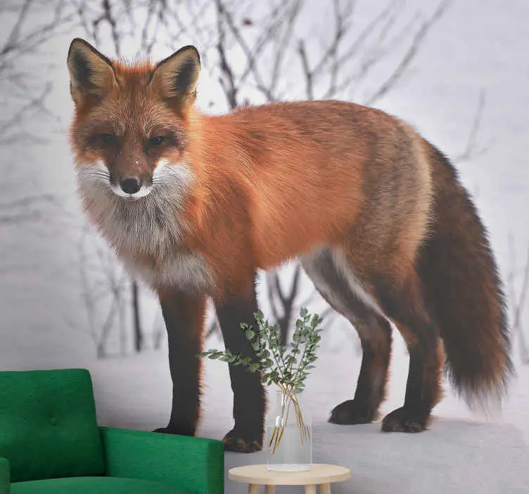 Fri frakt Räv i snön naturmålningar