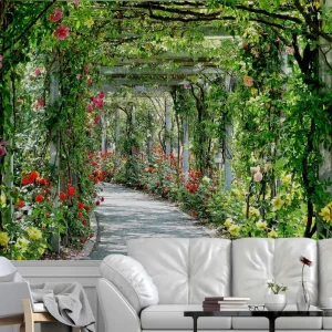 3d blommor i tunnel 3d fototapeta tapet Begränsat erbjudande