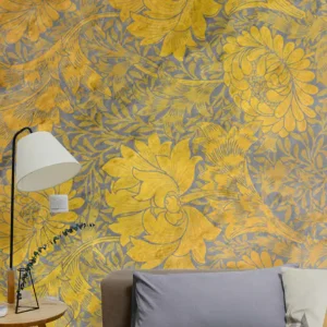 3d guld- betongblommor fototapeta tapet Köp nu