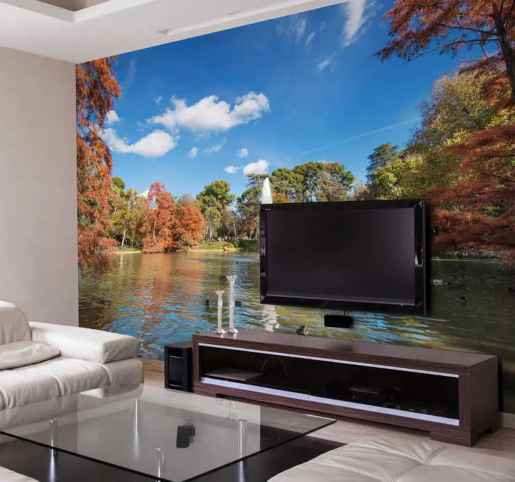 Retiro park i höst lounge foto tapeter Rea