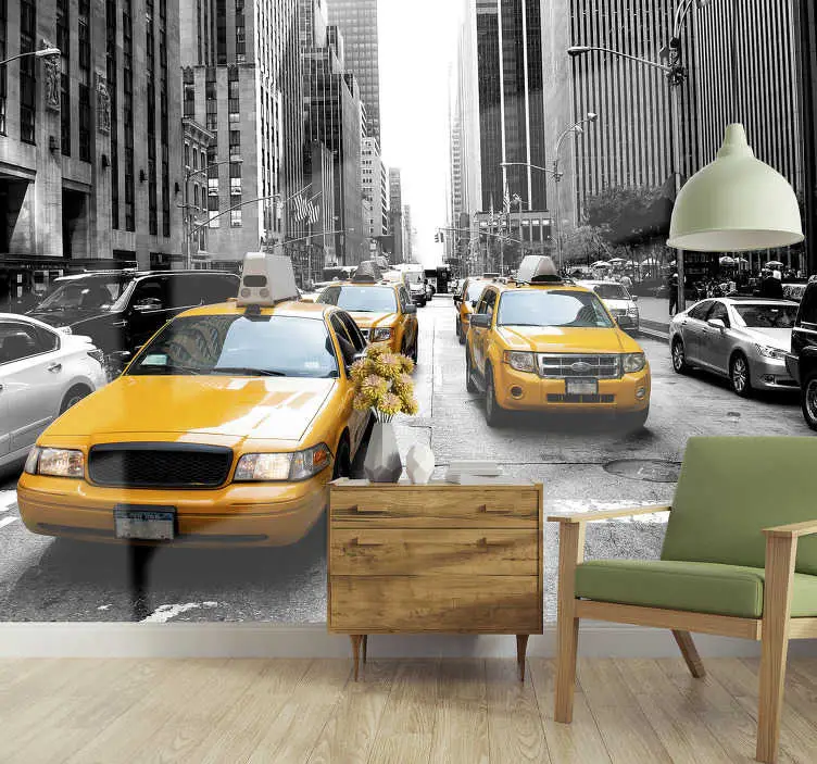 New york taxi new york skyline fototapet Expressleverans