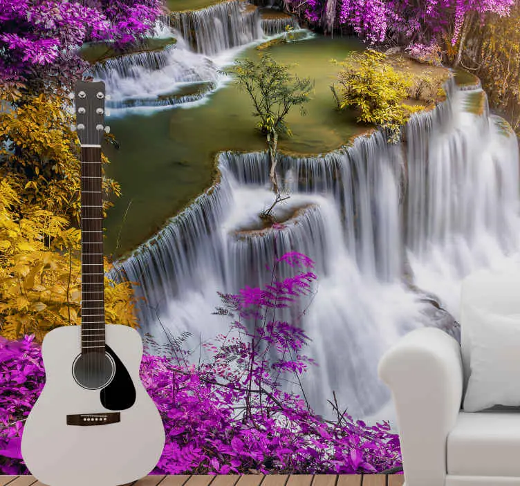 Mystisk rosa vattenfall fototapeta Reapris