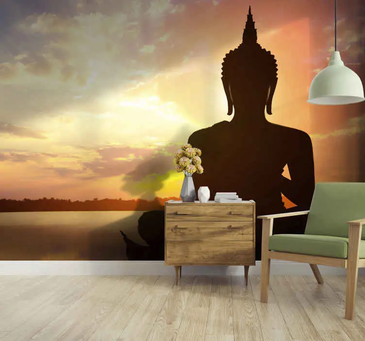 Fototapeter buddha silhuett solnedgång Bästa pris