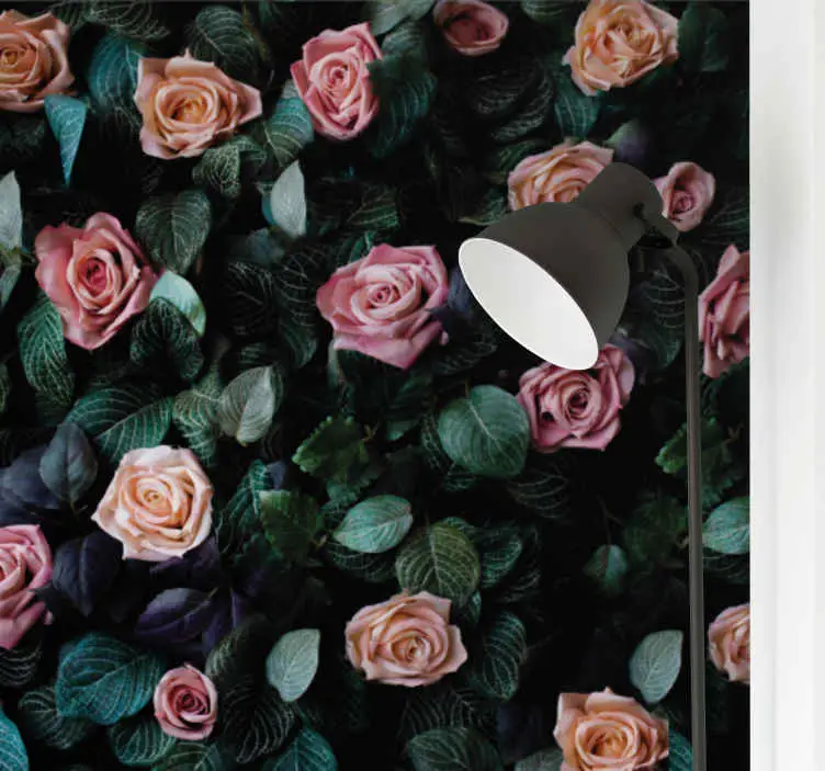 Erbjudande Fototapeter blommor rosor och lövverk