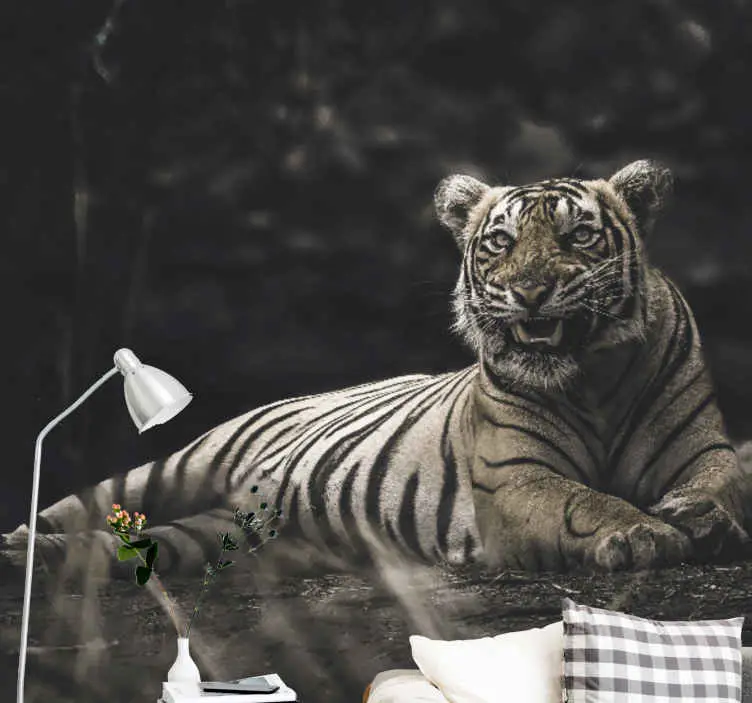 Utförsäljning Fototapeter djur majestätisk tiger ställning