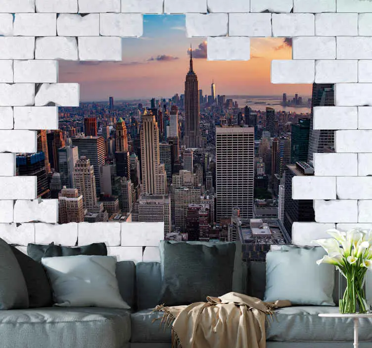 Fototapeter new york solnedgång över skyline Erbjudande